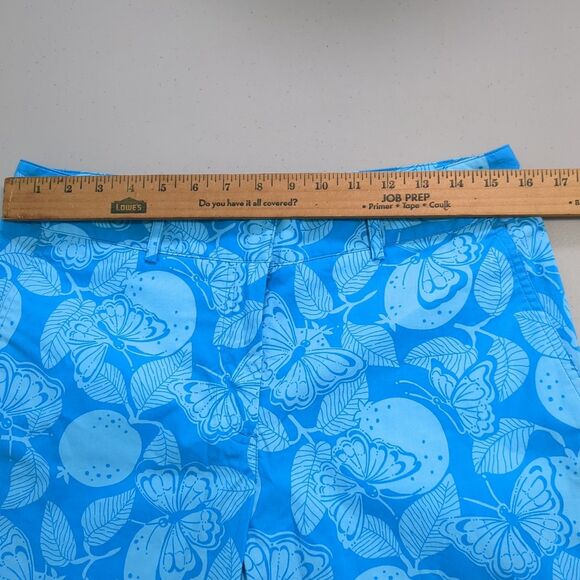 Lilly Pulitzer Cropped Capri Pants 8 Monarch Butterfly Blue Beach Cruise Play - Picture 3 of 5